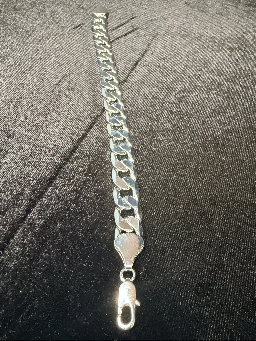 925 Stamped Silver Cuban Link Bracelet 9in 12MM 37.3g HEAVY! Beautiful..